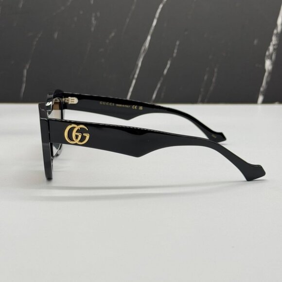 NEW GUCCI SUNGLASSES GG0957S 003 WOMEN BLACK ROUND EYEWEAR - Picture 9 of 12
